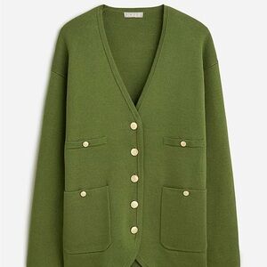 J. Crew Green Cardigan Sweater